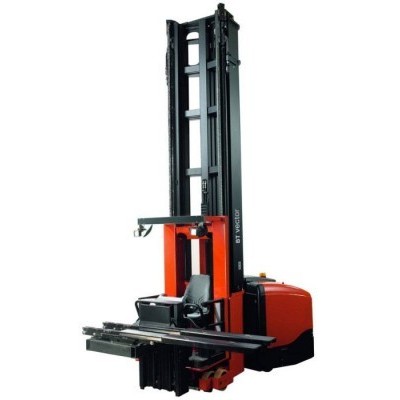 Узкопроходный штабелер BT Vector 1,25т, с рамным управлением и выдвижными вилочными захватами